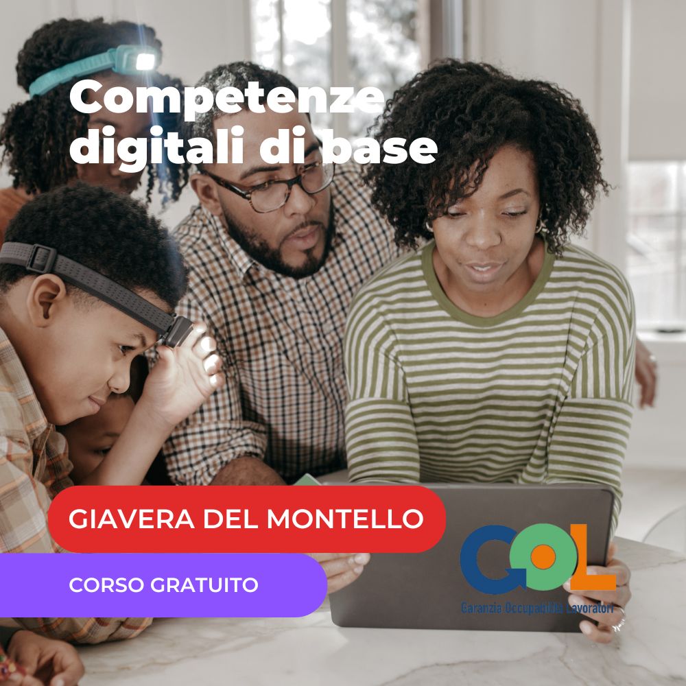 Corso competenze digitali base a Giavera del Montello